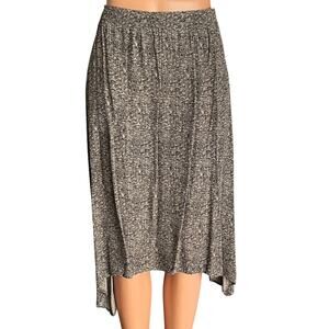 EILEEN FISHER Tan & Black Broken Chevron Shark Bite Hem Flowy Skirt ~ Women's S
